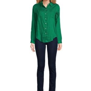 Lily Pulitzer NWOT Sea View Woven Button Down Shirt Size XXS